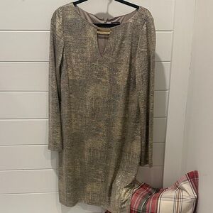 Vince Camuto Metallic Long Sleeve Dress